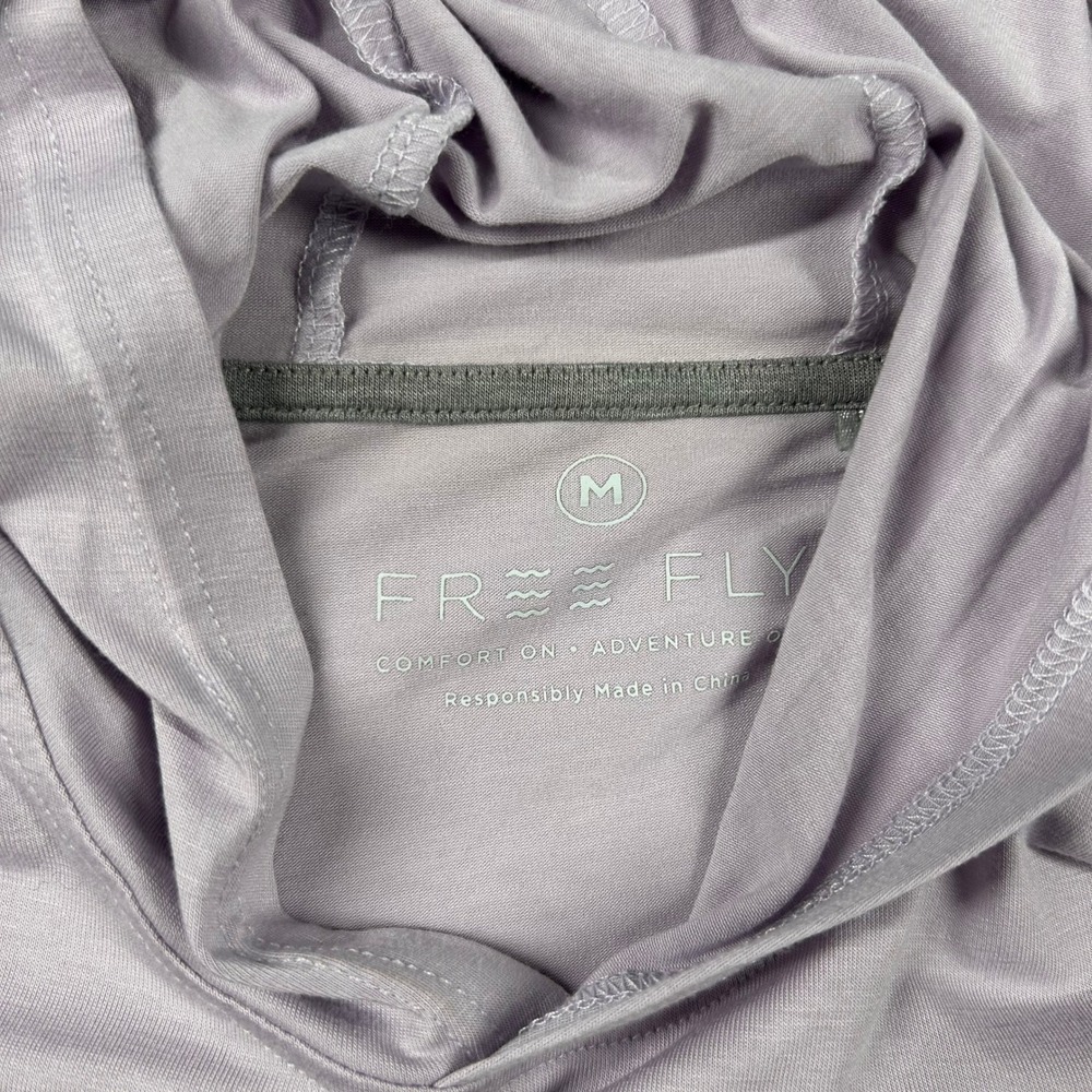 Free Fly Hoodie Women M Bamboo Lightweight Purple Lavender Long Sleeve Sun Shirt - Picture 3 of 9